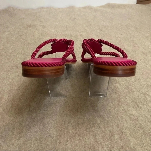 Chico’s Athena Cord Fuchsia Slip On Square Toe Flat Sandals Women’s size 7.5 - Picture 4 of 11